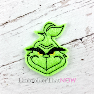 Green Christmas Monster Face